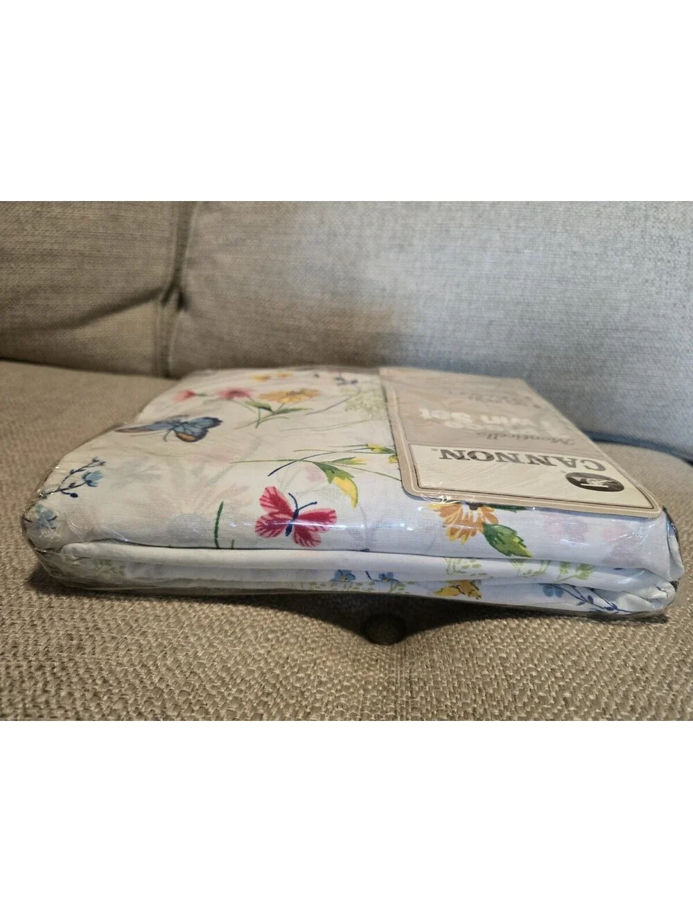Vintage Cannon Monticello 3 Piece Twin Sheet Set Flowers Butterflies NEW